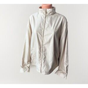 Ralph Lauren Golf Womens Cream Light Jacket Size XL Lined Full Zip Logo